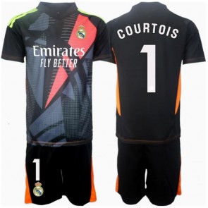 Real Madrid Thibaut Courtois #1 Målvakt Borta Kläder Barn 2024-25 Kortärmad (+ Korta byxor)